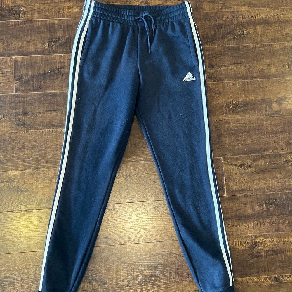 Adidas Blue and White Pantsuit with Tapered Fit